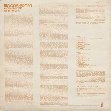 Woody Herman And His Orchestra : Early Autumn (LP, Comp, Mono, Club)