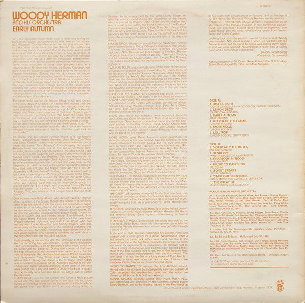 Woody Herman And His Orchestra : Early Autumn (LP, Comp, Mono, Club)