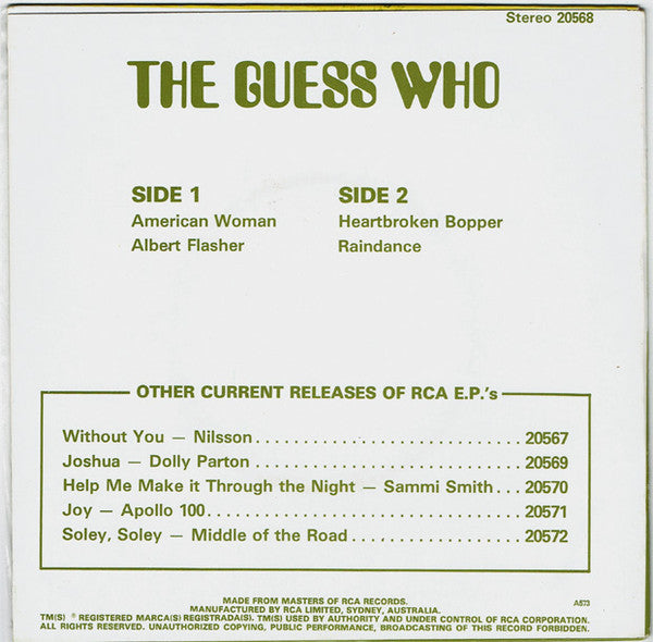The Guess Who : The Guess Who (7", EP)