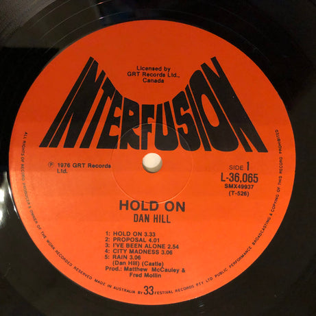 Dan Hill : Hold On (LP, Album)
