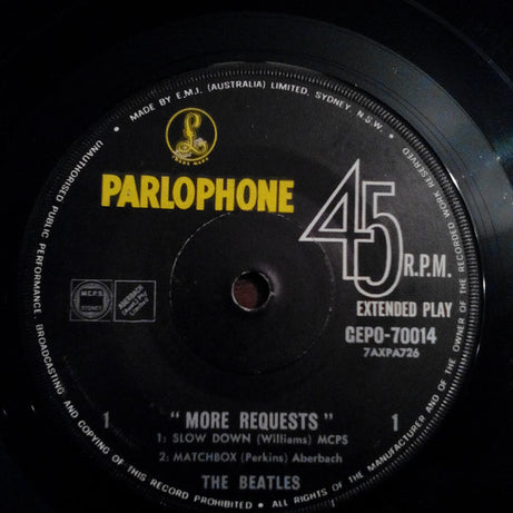 The Beatles : More Requests (7", EP, Fir)
