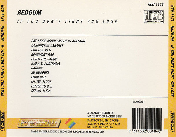 Redgum : If You Don't Fight You Lose (CD, Album, RE)