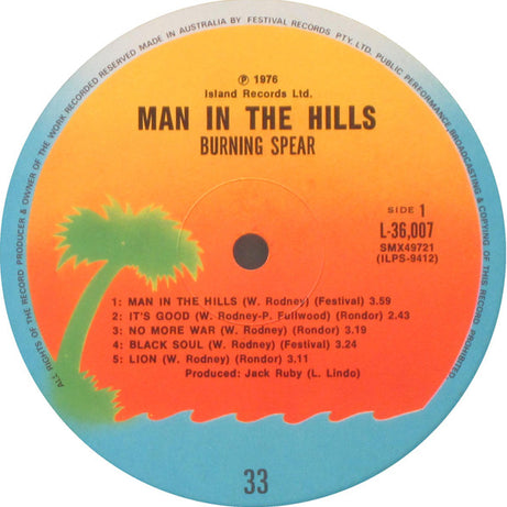 Burning Spear : Man In The Hills (LP, Album, Gat)