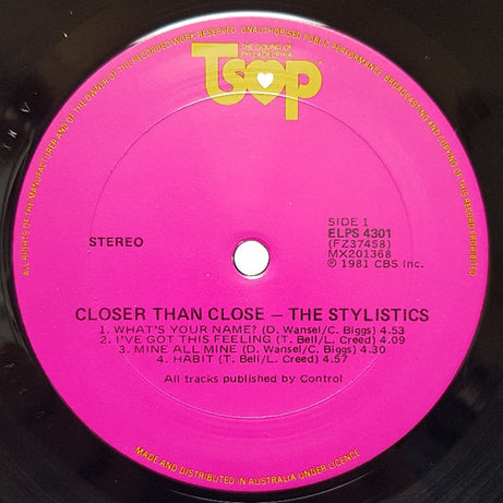 The Stylistics : Closer Than Close (LP, Album)
