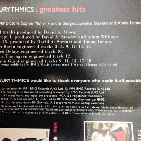 Eurythmics : Greatest Hits (Cass, Comp)