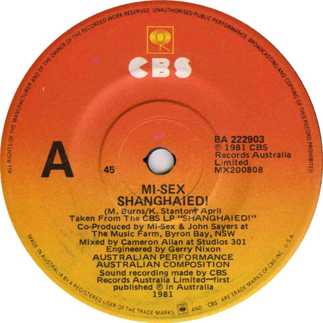 Mi-Sex : Shanghaied! (7", Single)