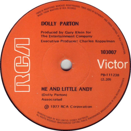 Dolly Parton : Here You Come Again / Me And Little Andy (7", Single)
