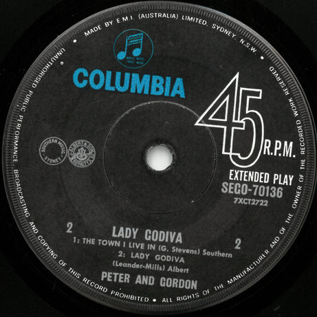 Peter & Gordon : Lady Godiva (7", EP)