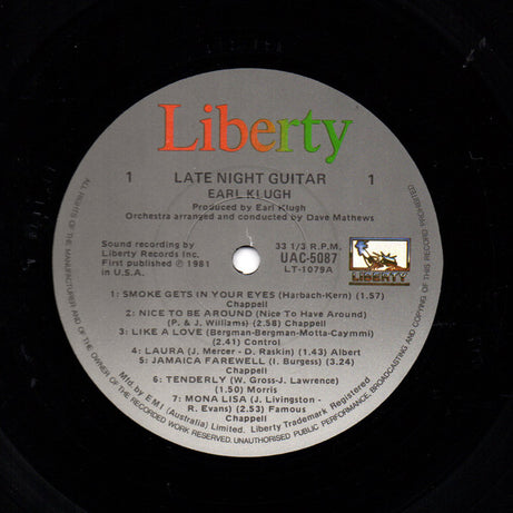Earl Klugh : Late Night Guitar (LP, Album)