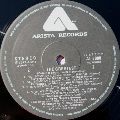 Mandrill / Michael Masser / George Benson : Muhammad Ali In "The Greatest" (Original Soundtrack) (LP, Album)