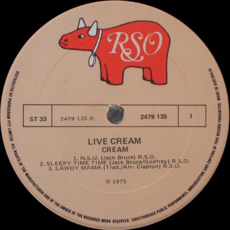 Cream (2) : Live Cream (LP, Album, RE)