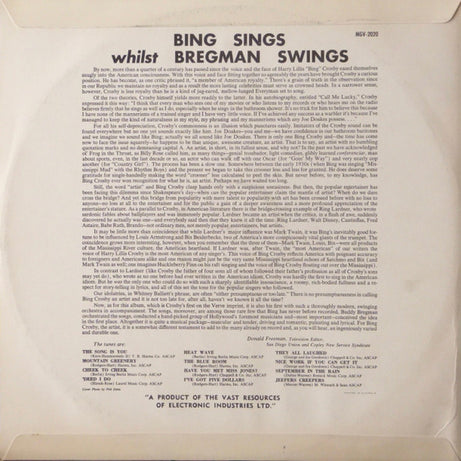 Bing Crosby, Buddy Bregman : Bing Sings Whilst Bregman Swings (LP, Album)