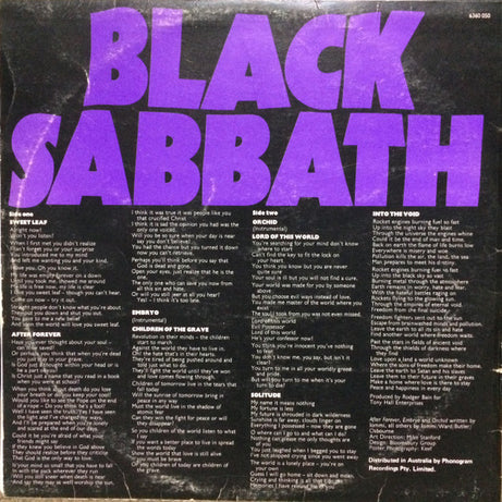 Black Sabbath : Master Of Reality (LP, Album, Rev)
