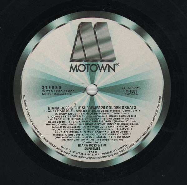 Diana Ross & The Supremes* : 20 Golden Greats (LP, Comp)