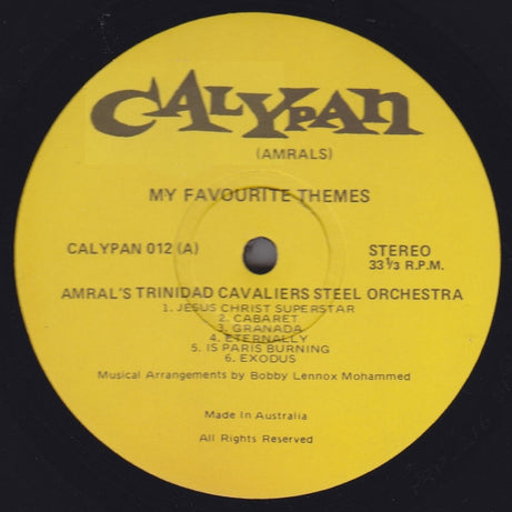Amral's Trinidad Cavaliers Steel Orchestra* : My Favourite Themes (LP, Album)