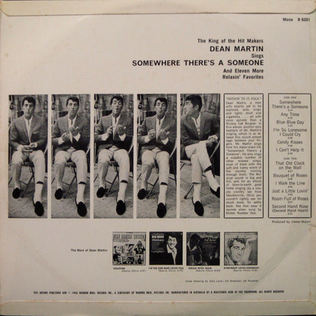 Dean Martin : Somewhere There's A Someone (LP, Album, Mono)