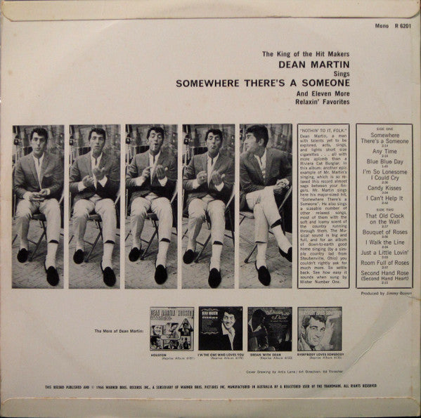 Dean Martin : Somewhere There's A Someone (LP, Album, Mono)