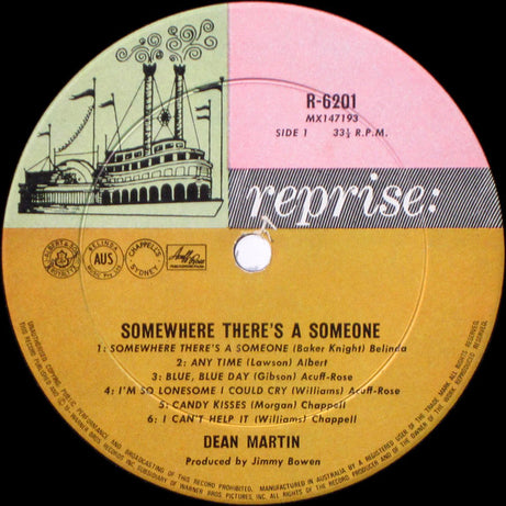 Dean Martin : Somewhere There's A Someone (LP, Album, Mono)