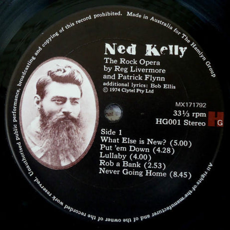 Reg Livermore And Patrick Flynn (3) : Ned Kelly (The Rock Opera) (LP)