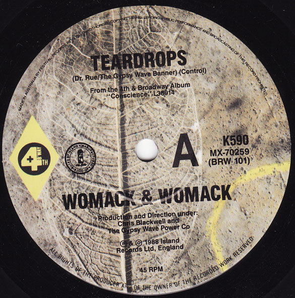 Womack & Womack : Teardrops (7", Single)