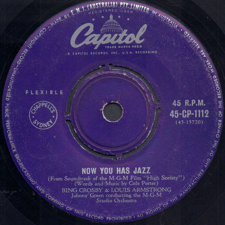 Louis Armstrong And His Band / Bing Crosby And Louis Armstrong : High Society Calypso / Now You Has Jazz (7", Single)