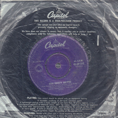 Louis Armstrong And His Band / Bing Crosby And Louis Armstrong : High Society Calypso / Now You Has Jazz (7", Single)