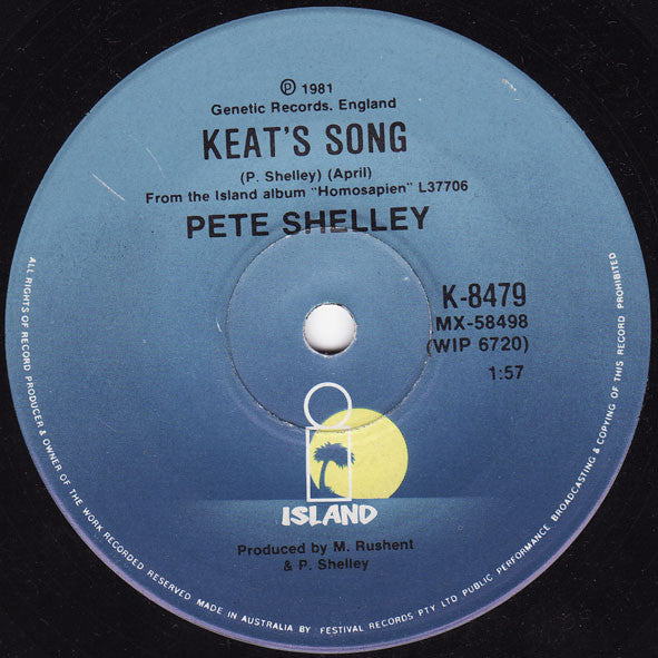 Pete Shelley : Homosapien (7", Single)