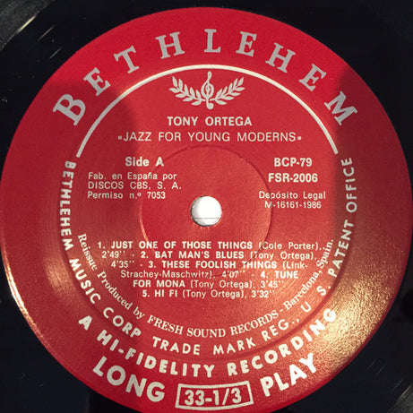 Anthony Ortega : Jazz For Young Moderns (And Old Buzzards, Too) (LP, Album, Mono, RE)