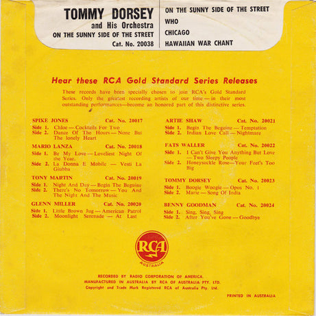 Tommy Dorsey And His Orchestra : On The Sunny Side Of The Street (7", EP)