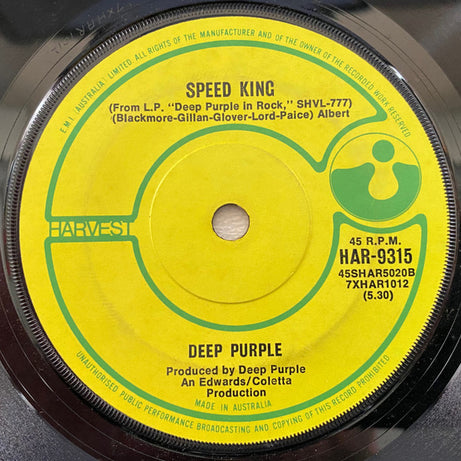 Deep Purple : Black Night (7", Single, Mono)