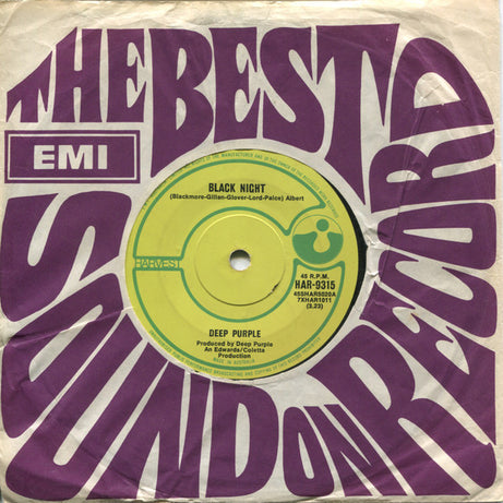 Deep Purple : Black Night (7", Single, Mono)