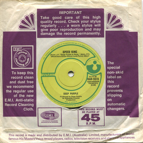 Deep Purple : Black Night (7", Single, Mono)