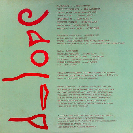 The Alan Parsons Project : Eye In The Sky (LP, Album, Ltd)