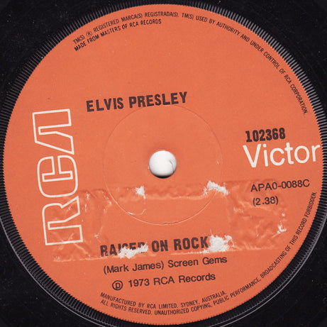 Elvis Presley : Raised On Rock (7", Single)