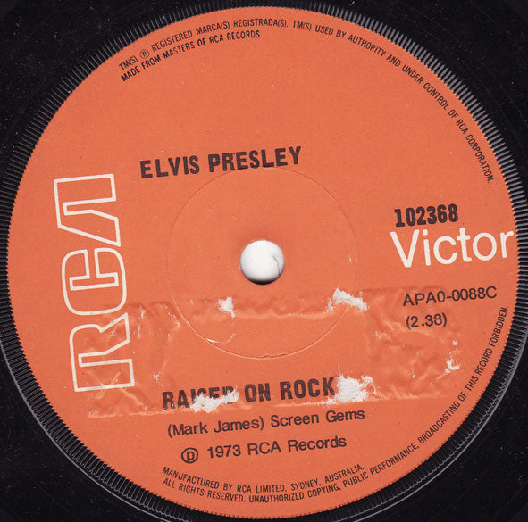 Elvis Presley : Raised On Rock (7", Single)