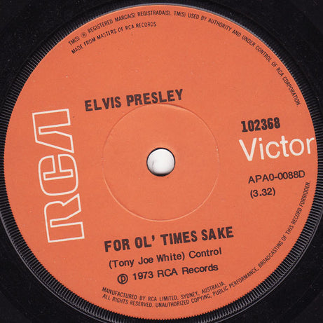 Elvis Presley : Raised On Rock (7", Single)