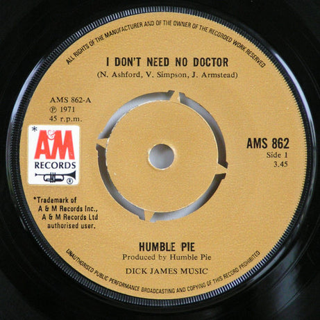 Humble Pie : I Don't Need No Doctor (7", Fol)