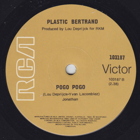 Plastic Bertrand : Ca Plane Pour Moi (7", Single)