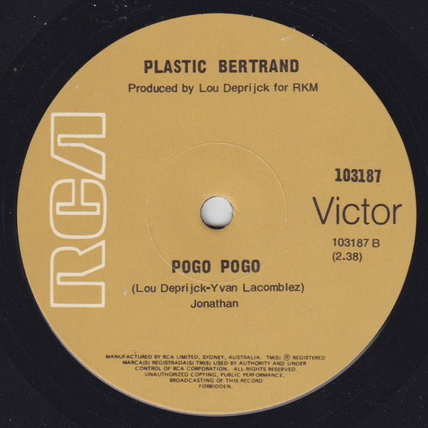 Plastic Bertrand : Ca Plane Pour Moi (7", Single)