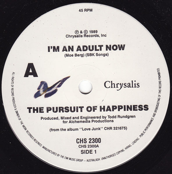 The Pursuit Of Happiness : I'm An Adult Now (7")