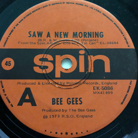Bee Gees : Saw A New Morning (7", Single)