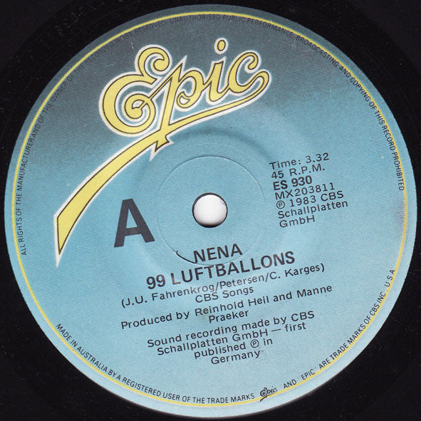 Nena : 99 Luftballons (7", Single)