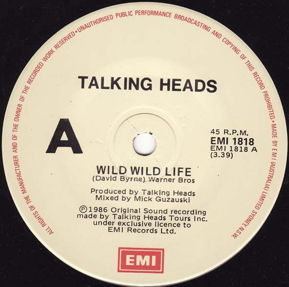 Talking Heads : Wild Wild Life (7", Single)