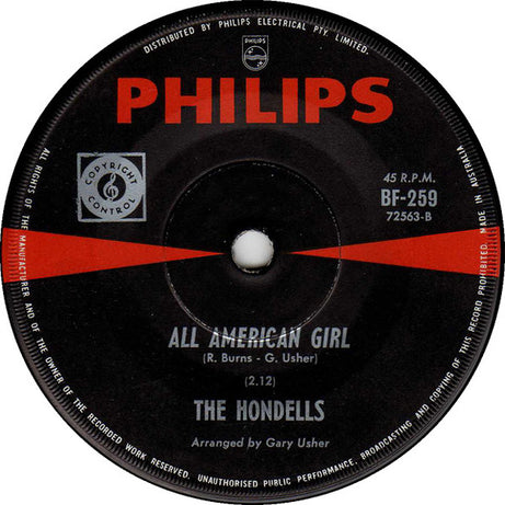 The Hondells : Younger Girl / All American Girl (7", Single)
