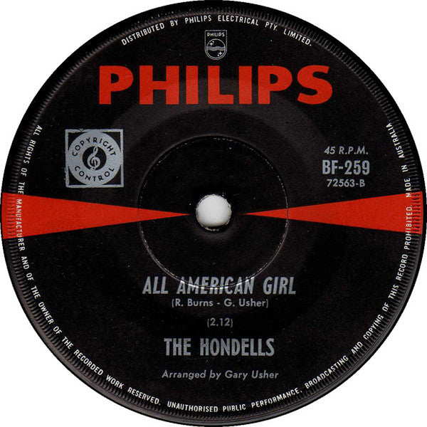 The Hondells : Younger Girl / All American Girl (7", Single)