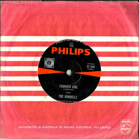 The Hondells : Younger Girl / All American Girl (7", Single)