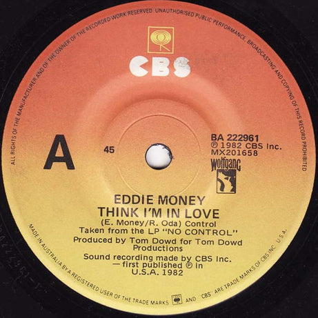 Eddie Money : Think I'm In Love (7")