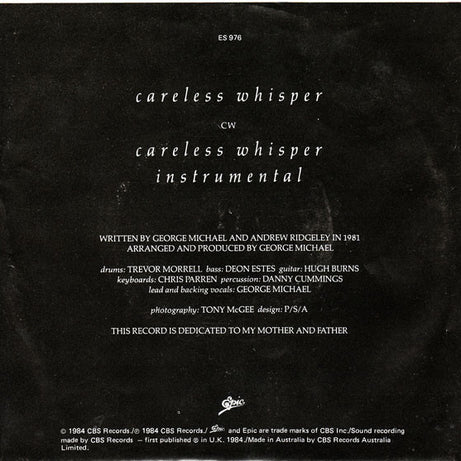 George Michael : Careless Whisper (7")