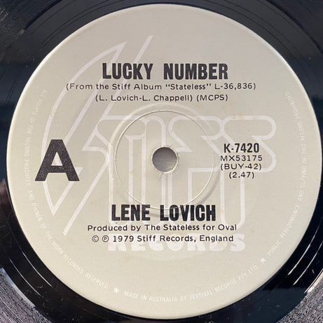 Lene Lovich : Lucky Number (7", Single)