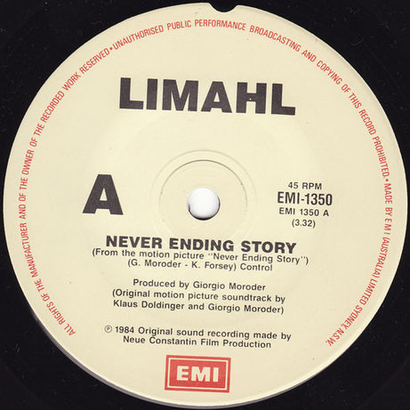 Limahl : The NeverEnding Story (7", Single)